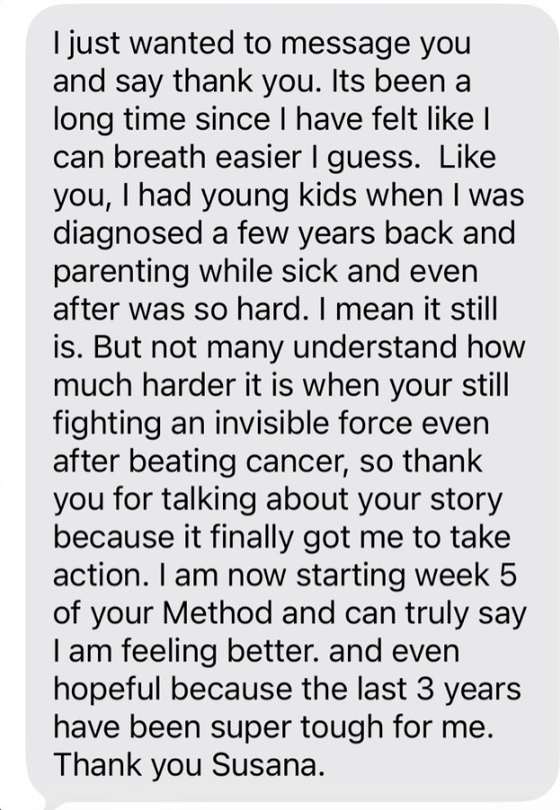Message from Meghan starting week 5 of the Method: feeling better and hopeful